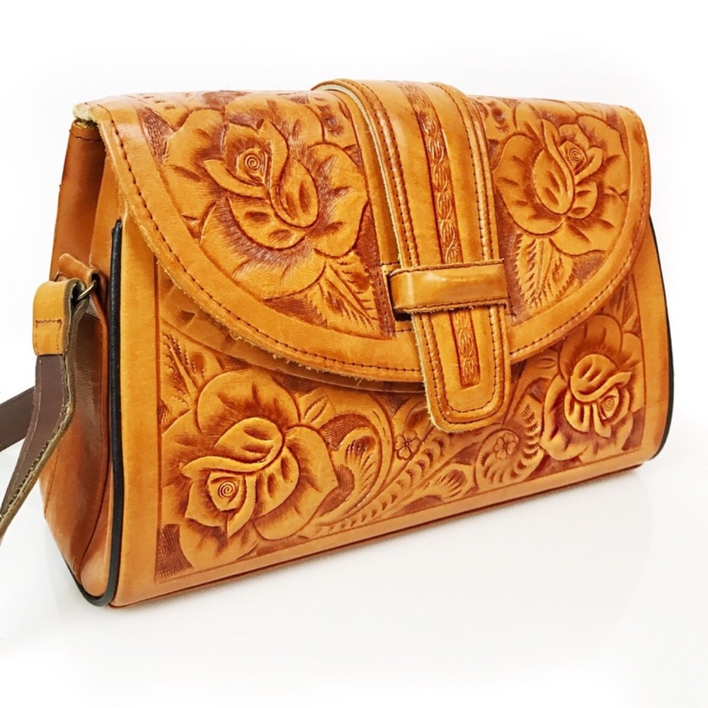 Vintage Hand-stamped Leather Mexican Purse